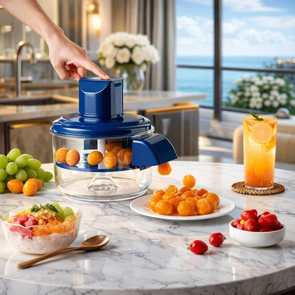 Multi Functional Vegetable Fruit Chopper Manual Food Cutter With Transparent Bowl For Garlic Fruits Vegetables More | HHC Marketplace: Where Vendors Shine Together: Biggest Dropshipping platform in Pakistan