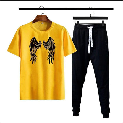 Premium Micro Men’s Tracksuit Angel Print – Comfortable Sportswear | Gym & Workout Suit | HHC Dropshipping