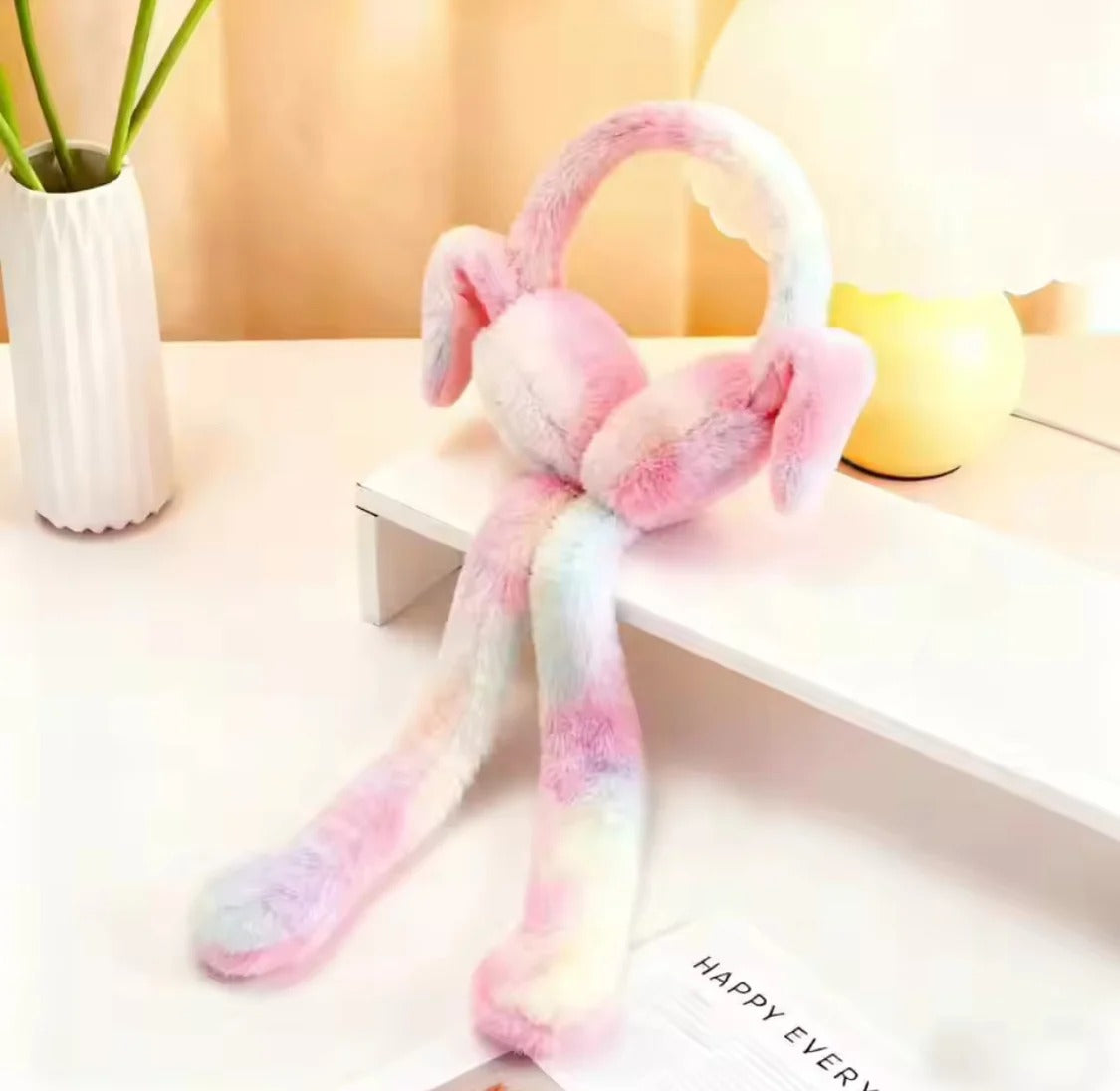 Cute Bunny Cap Headphone Plush Ear Muff Winter Headwear for Women & Girls – Soft Warm Cartoon Style (Random Color) | HHC Dropshipping