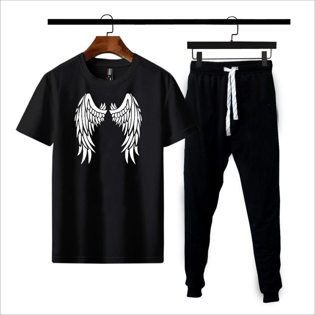 Premium Micro Men’s Tracksuit Angel Print – Comfortable Sportswear | Gym & Workout Suit | HHC Dropshipping