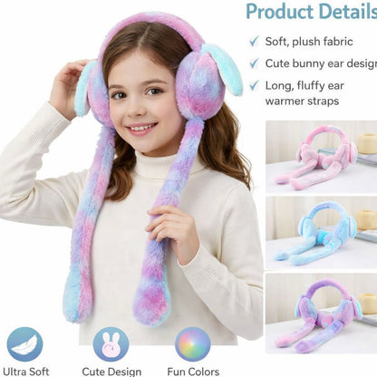 Cute Bunny Cap Headphone Plush Ear Muff Winter Headwear for Women & Girls – Soft Warm Cartoon Style (Random Color) | HHC Dropshipping
