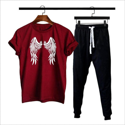 Premium Micro Men’s Tracksuit Angel Print – Comfortable Sportswear | Gym & Workout Suit | HHC Dropshipping