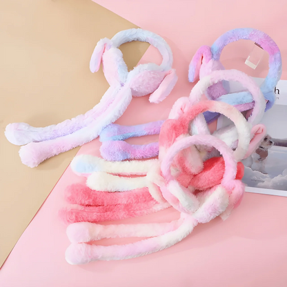 Cute Bunny Cap Headphone Plush Ear Muff Winter Headwear for Women & Girls – Soft Warm Cartoon Style (Random Color) | HHC Dropshipping
