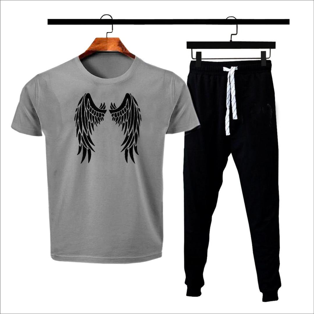 Premium Micro Men’s Tracksuit Angel Print – Comfortable Sportswear | Gym & Workout Suit | HHC Dropshipping