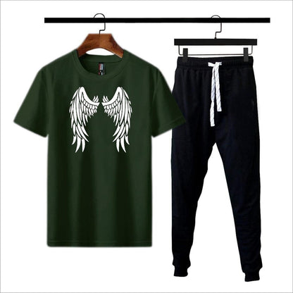 Premium Micro Men’s Tracksuit Angel Print – Comfortable Sportswear | Gym & Workout Suit | HHC Dropshipping